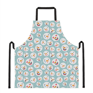 Snowman Emoji Pattern Print Apron