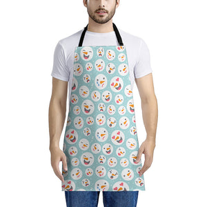 Snowman Emoji Pattern Print Apron