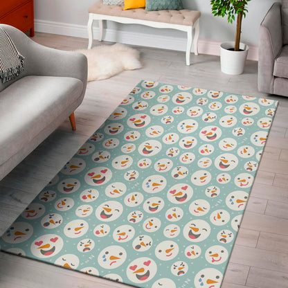 Snowman Emoji Pattern Print Area Rug