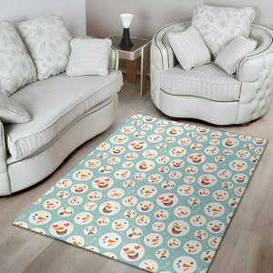 Snowman Emoji Pattern Print Area Rug