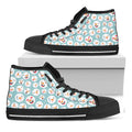 Snowman Emoji Pattern Print Black High Top Sneakers