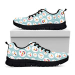 Snowman Emoji Pattern Print Black Sneakers