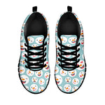 Snowman Emoji Pattern Print Black Sneakers