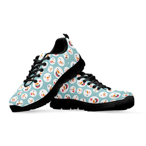 Snowman Emoji Pattern Print Black Sneakers