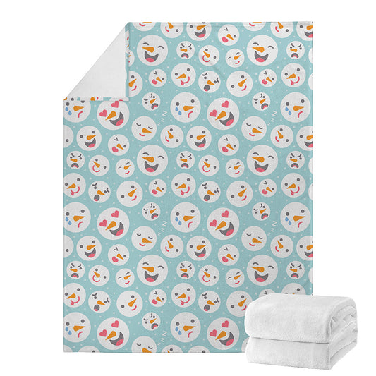 Snowman Emoji Pattern Print Blanket
