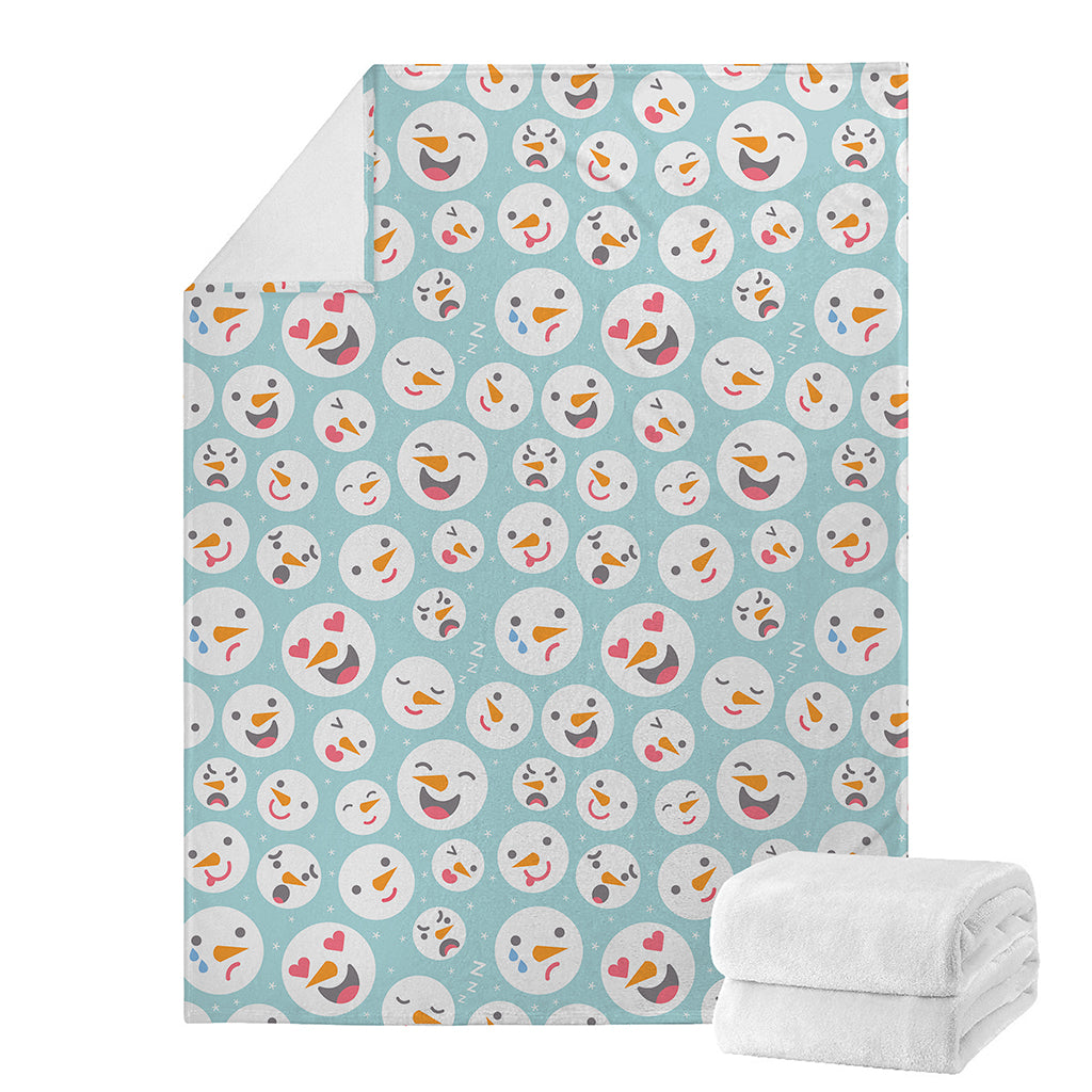 Snowman Emoji Pattern Print Blanket