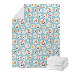 Snowman Emoji Pattern Print Blanket