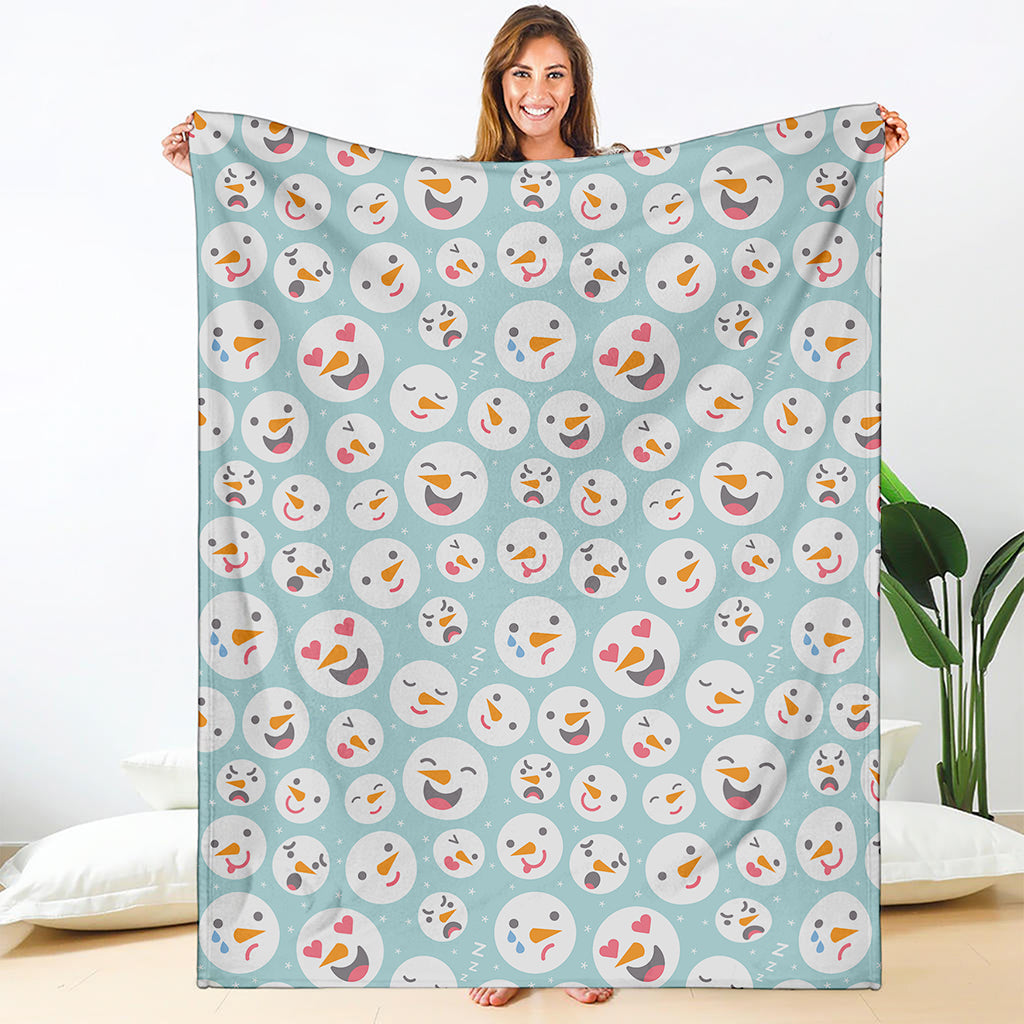 Snowman Emoji Pattern Print Blanket