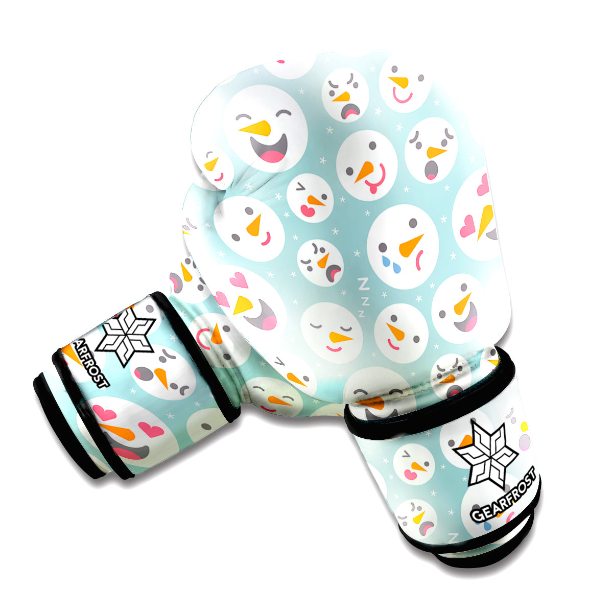 Snowman Emoji Pattern Print Boxing Gloves