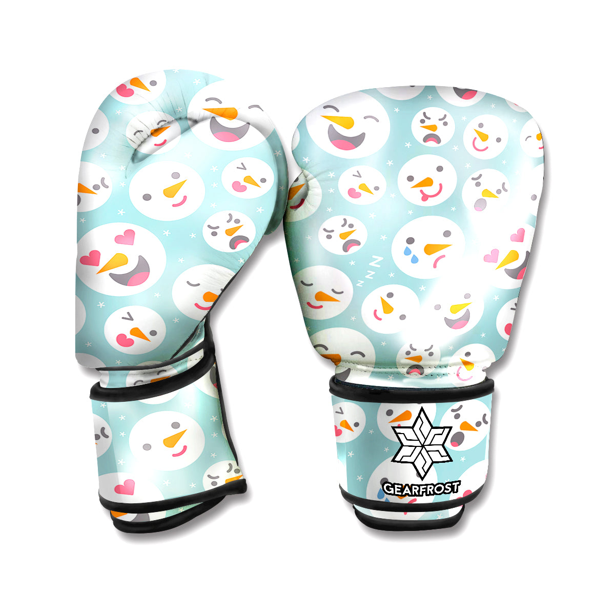 Snowman Emoji Pattern Print Boxing Gloves