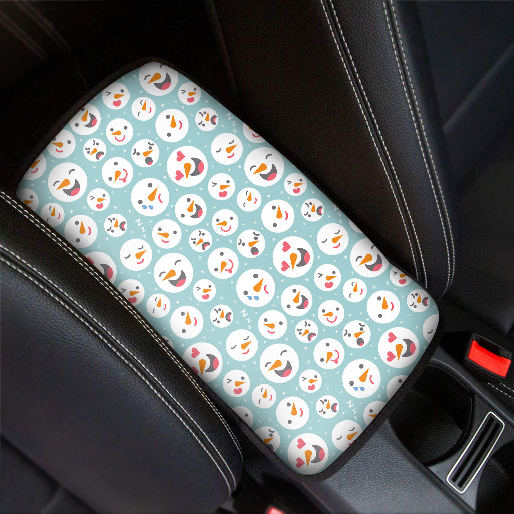 Snowman Emoji Pattern Print Car Center Console Cover