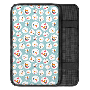 Snowman Emoji Pattern Print Car Center Console Cover