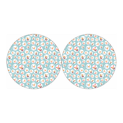 Snowman Emoji Pattern Print Car Coasters
