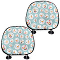 Snowman Emoji Pattern Print Car Headrest Covers