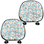 Snowman Emoji Pattern Print Car Headrest Covers