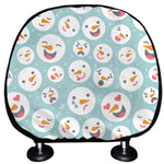 Snowman Emoji Pattern Print Car Headrest Covers