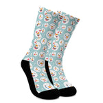 Snowman Emoji Pattern Print Crew Socks