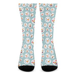 Snowman Emoji Pattern Print Crew Socks