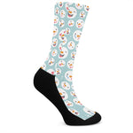 Snowman Emoji Pattern Print Crew Socks