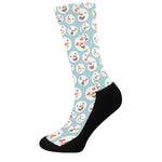 Snowman Emoji Pattern Print Crew Socks
