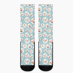 Snowman Emoji Pattern Print Crew Socks
