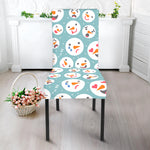 Snowman Emoji Pattern Print Dining Chair Slipcover