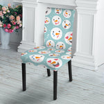 Snowman Emoji Pattern Print Dining Chair Slipcover