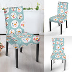Snowman Emoji Pattern Print Dining Chair Slipcover