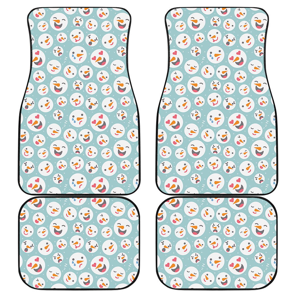 Snowman Emoji Pattern Print Front and Back Car Floor Mats