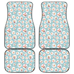 Snowman Emoji Pattern Print Front and Back Car Floor Mats