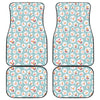 Snowman Emoji Pattern Print Front and Back Car Floor Mats