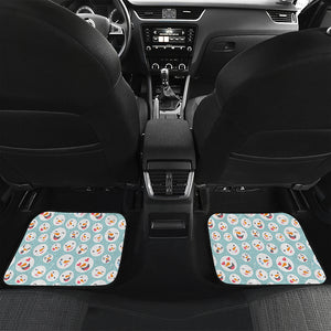 Snowman Emoji Pattern Print Front and Back Car Floor Mats