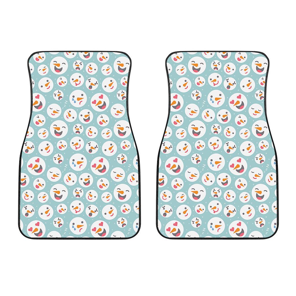 Snowman Emoji Pattern Print Front Car Floor Mats