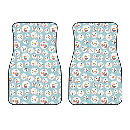 Snowman Emoji Pattern Print Front Car Floor Mats