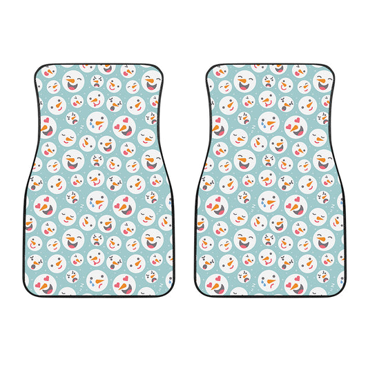 Snowman Emoji Pattern Print Front Car Floor Mats