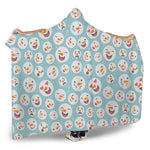 Snowman Emoji Pattern Print Hooded Blanket