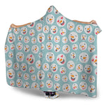 Snowman Emoji Pattern Print Hooded Blanket