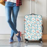 Snowman Emoji Pattern Print Luggage Cover