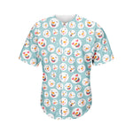 Snowman Emoji Pattern Print Men's Baseball Jersey