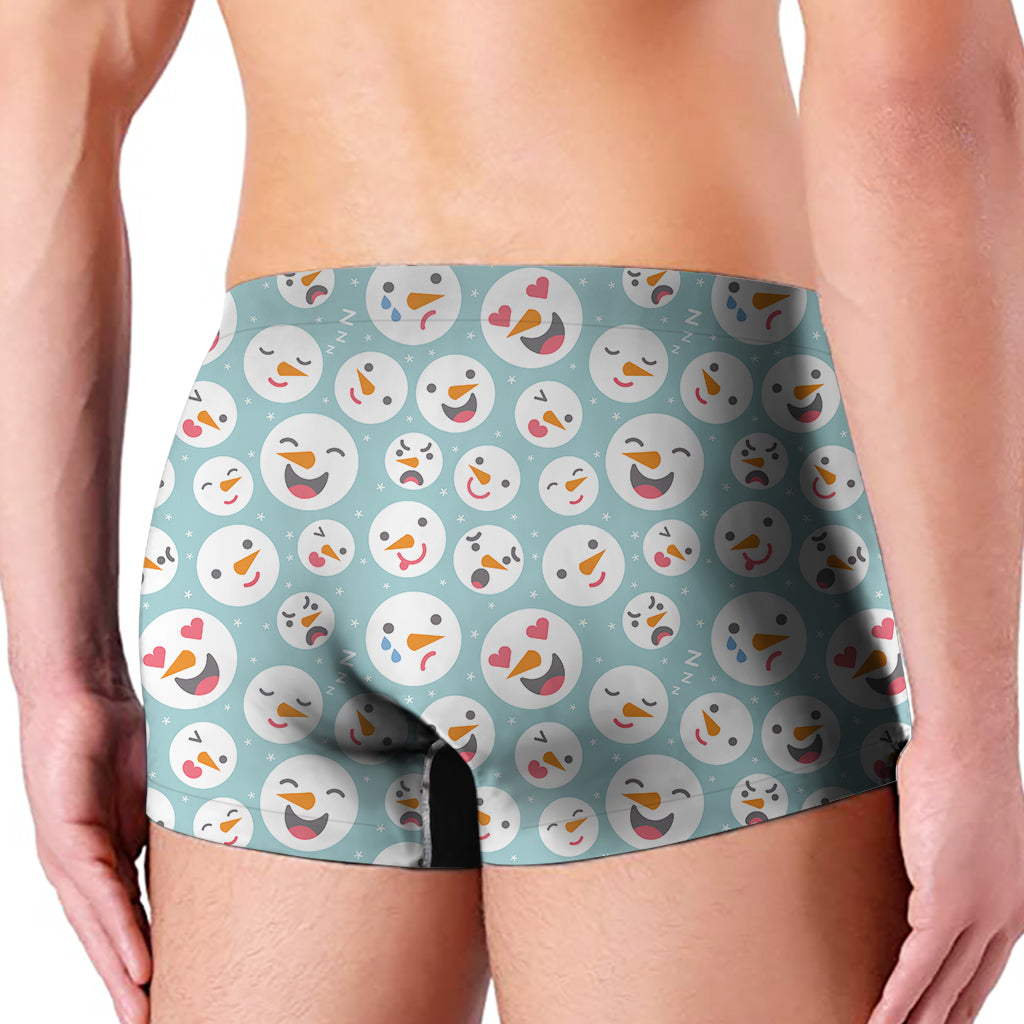 Snowman Emoji Pattern Print Men's Boxer Briefs