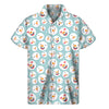 Snowman Emoji Pattern Print Men's Short Sleeve Shirt