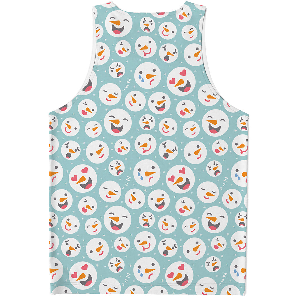 Snowman Emoji Pattern Print Men's Tank Top
