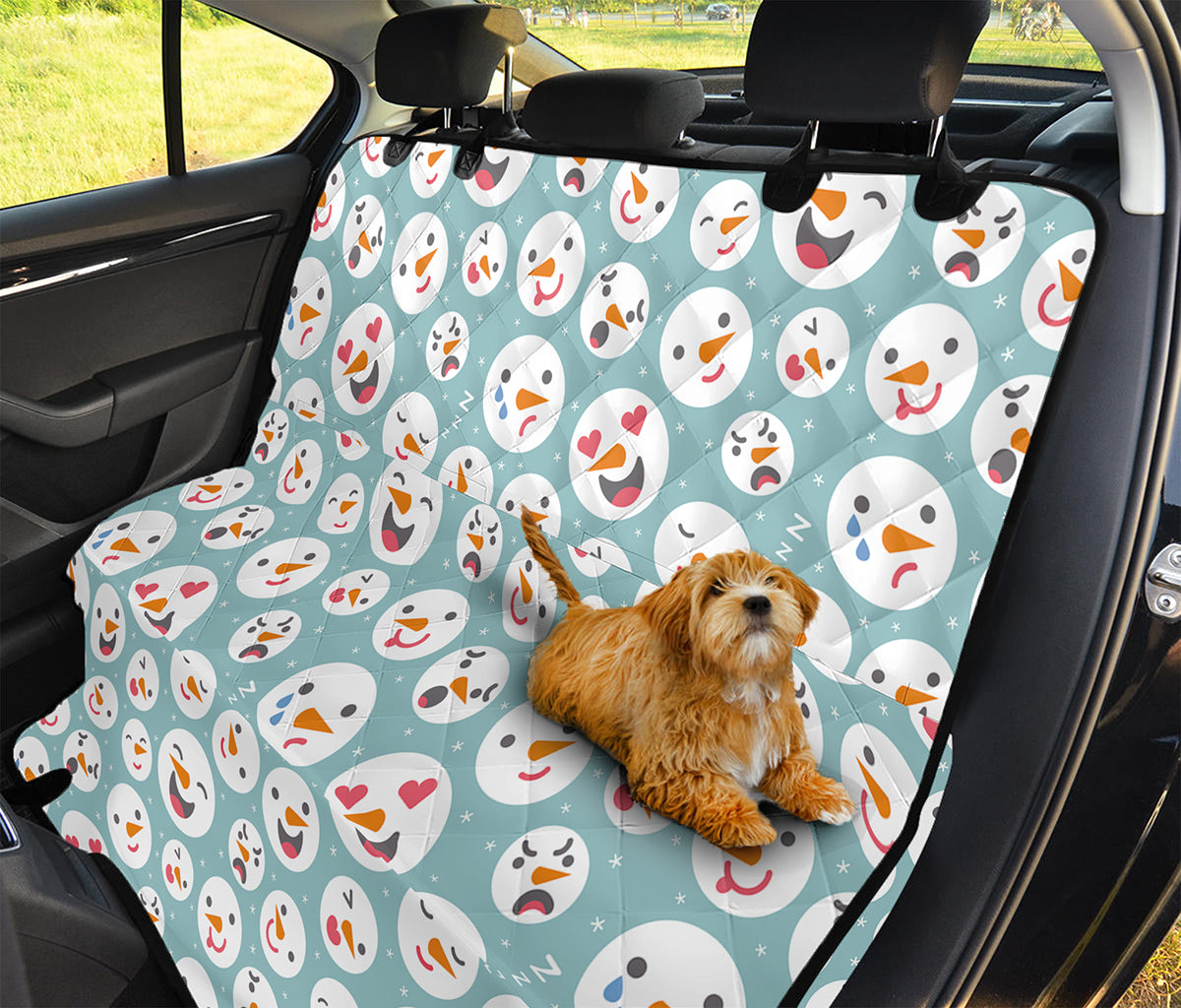 Snowman Emoji Pattern Print Pet Car Back Seat Cover