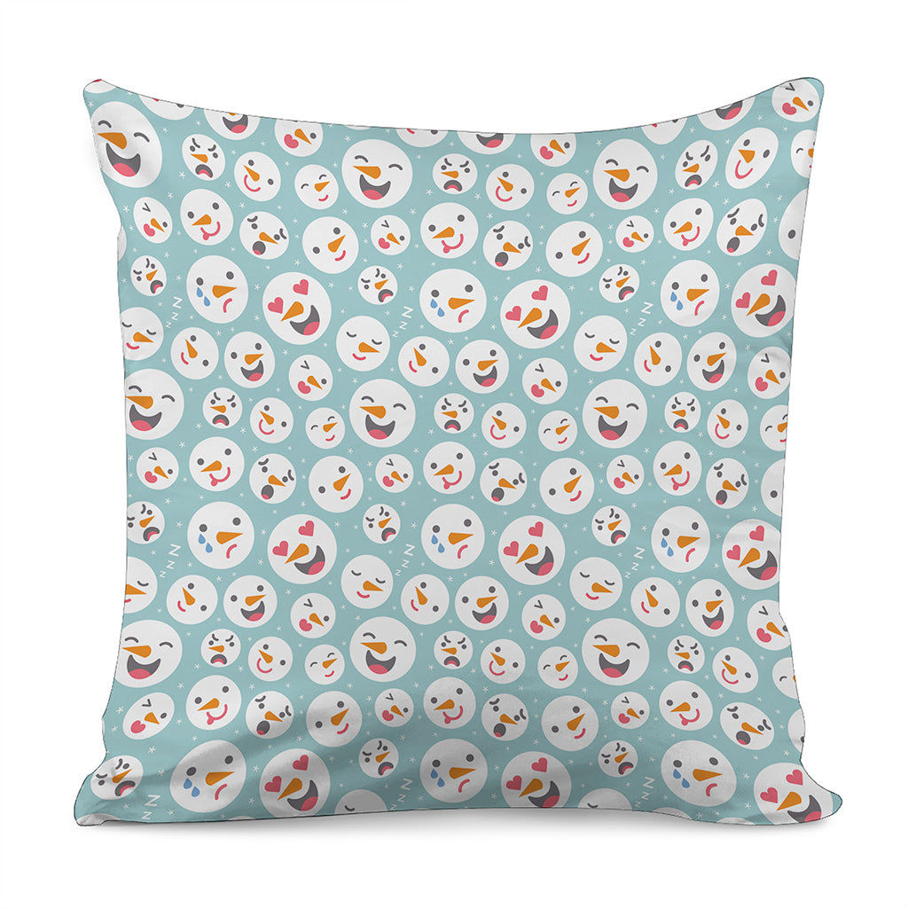Snowman Emoji Pattern Print Pillow Cover