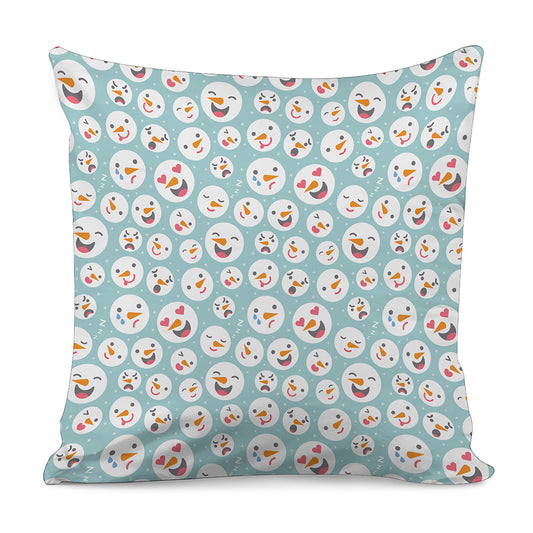 Snowman Emoji Pattern Print Pillow Cover