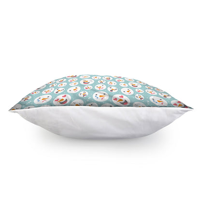Snowman Emoji Pattern Print Pillow Cover