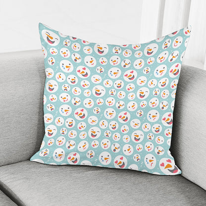 Snowman Emoji Pattern Print Pillow Cover
