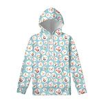 Snowman Emoji Pattern Print Pullover Hoodie
