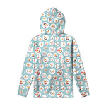 Snowman Emoji Pattern Print Pullover Hoodie