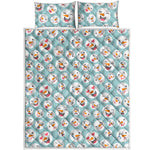 Snowman Emoji Pattern Print Quilt Bed Set